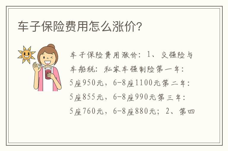车子保险费用怎么涨价?