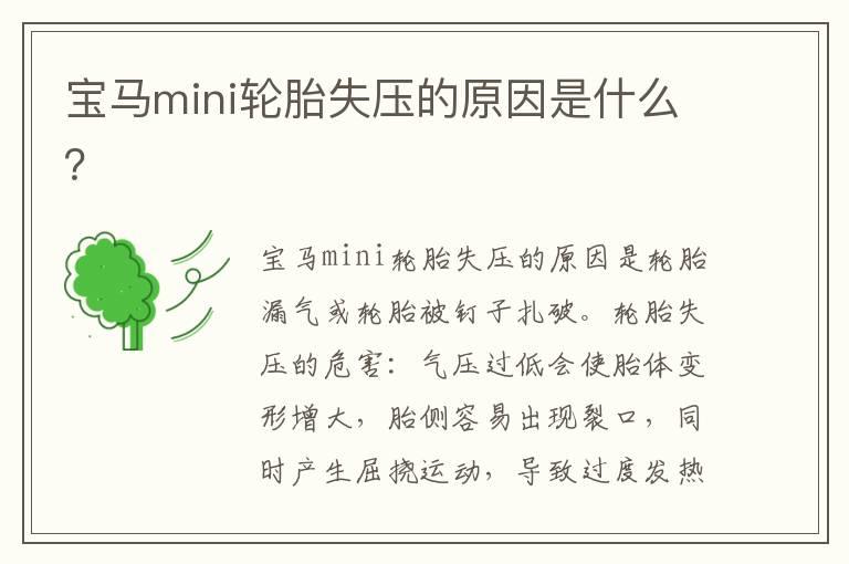 宝马mini轮胎失压的原因是什么？
