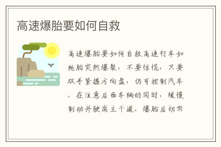高速爆胎要如何自救