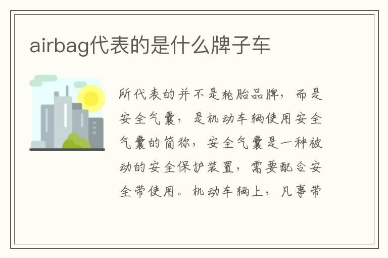 airbag代表的是什么牌子车