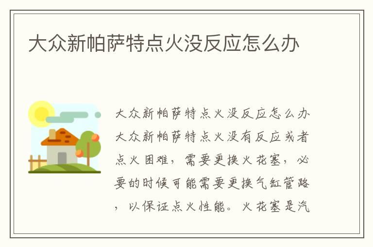 大众新帕萨特点火没反应怎么办