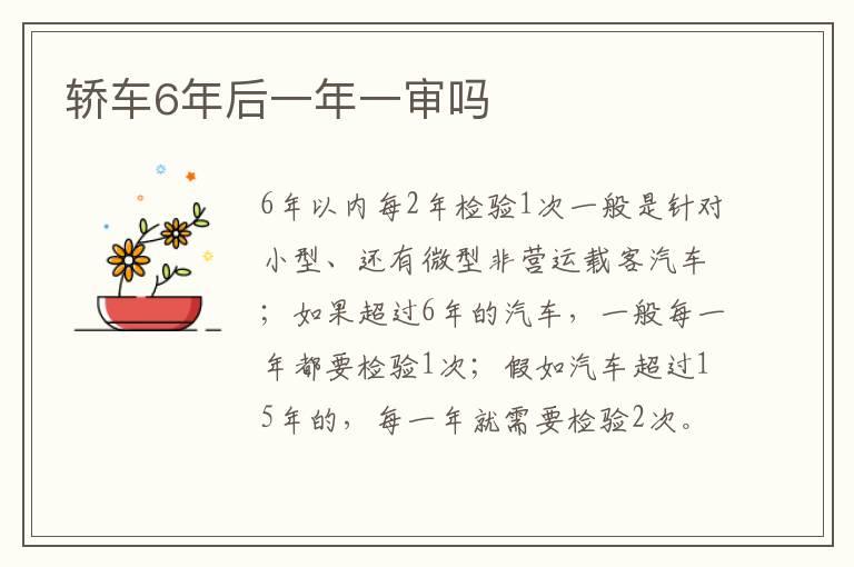 轿车6年后一年一审吗