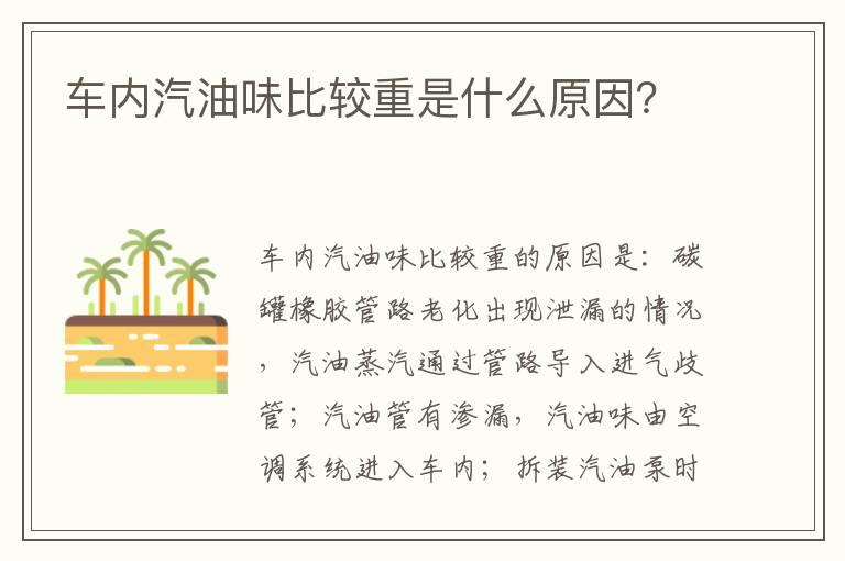 车内汽油味比较重是什么原因？