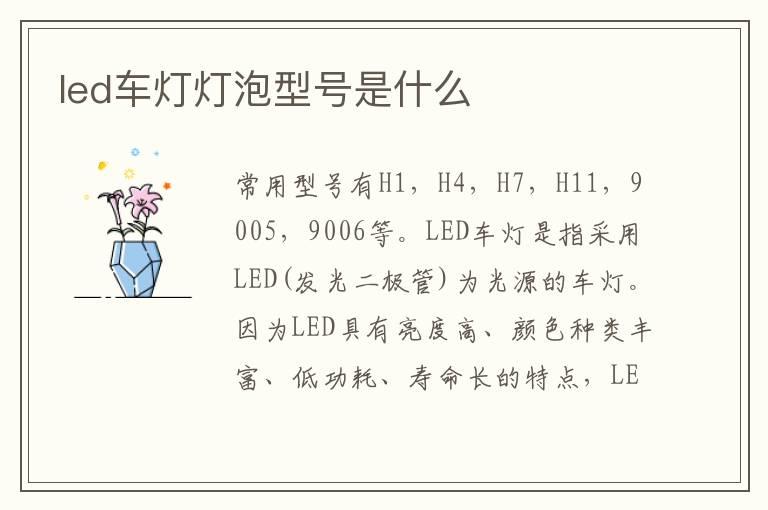 led车灯灯泡型号是什么