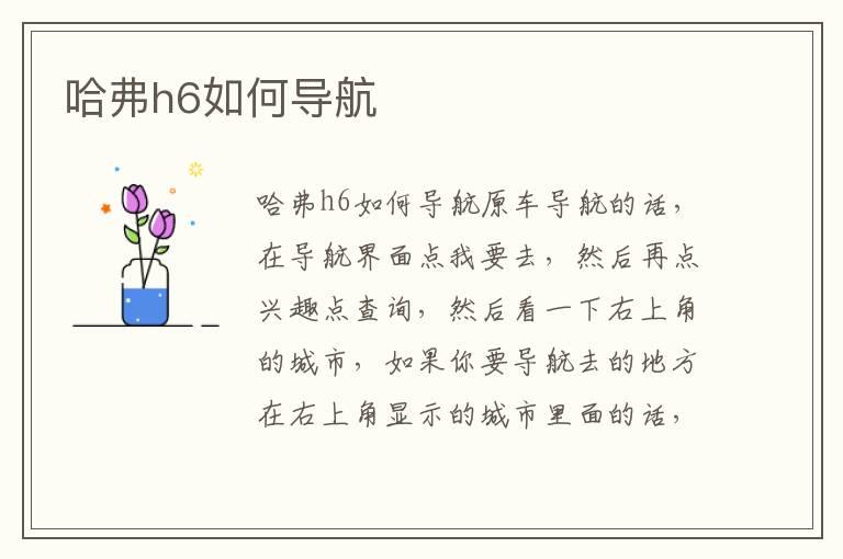 哈弗h6如何导航