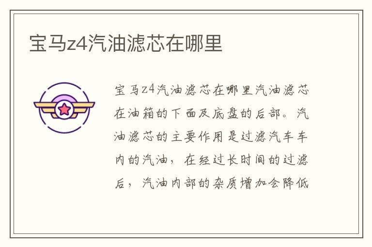 宝马z4汽油滤芯在哪里