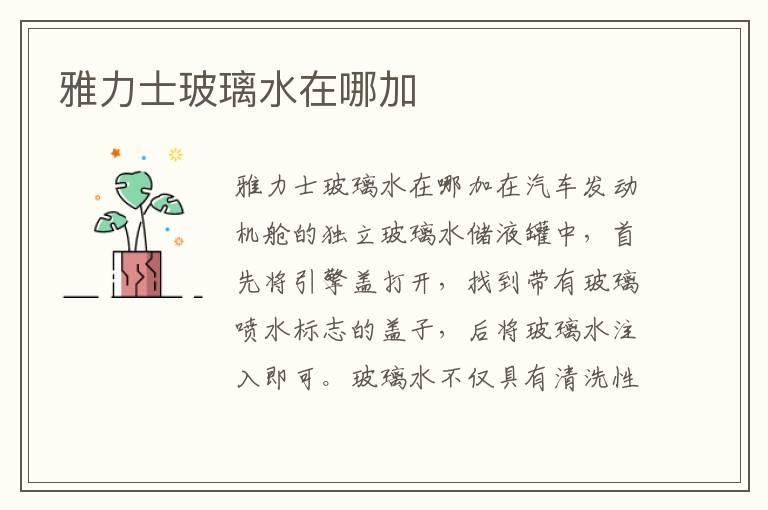 雅力士玻璃水在哪加
