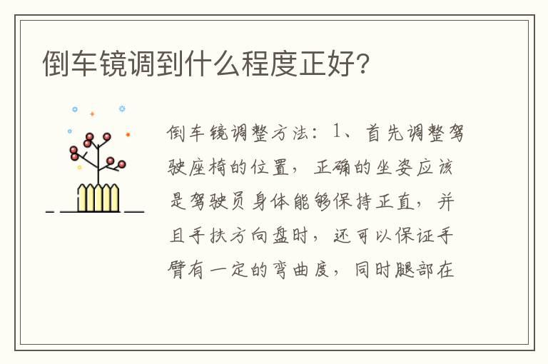 倒车镜调到什么程度正好?