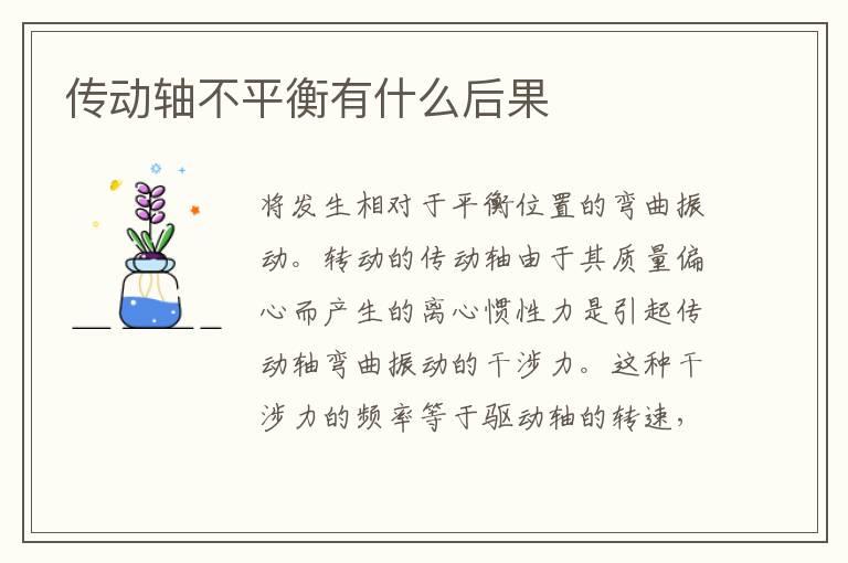 传动轴不平衡有什么后果