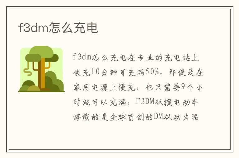 f3dm怎么充电