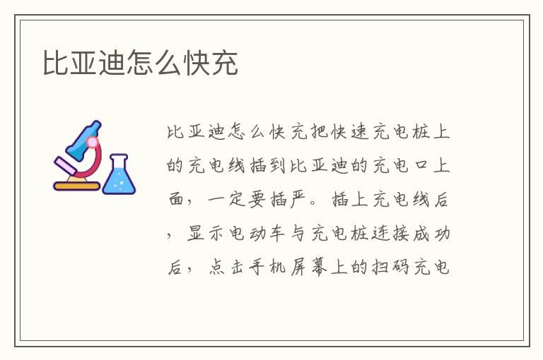 比亚迪怎么快充