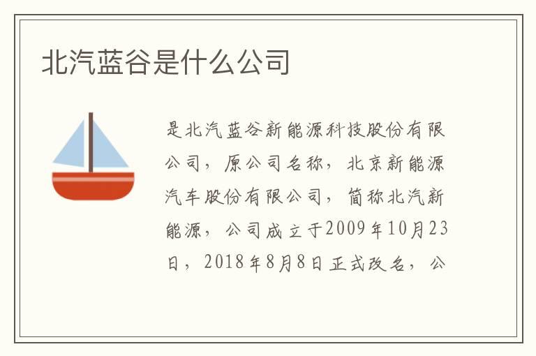 北汽蓝谷是什么公司
