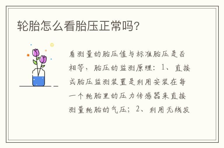 轮胎怎么看胎压正常吗?