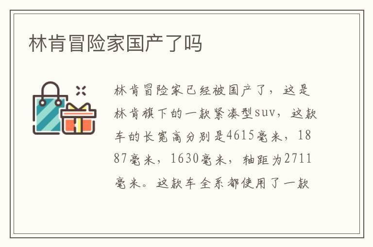 林肯冒险家国产了吗