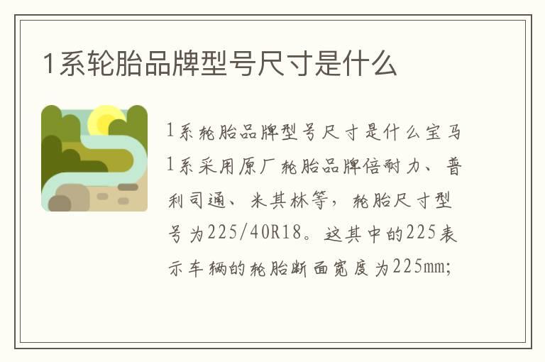 1系轮胎品牌型号尺寸是什么
