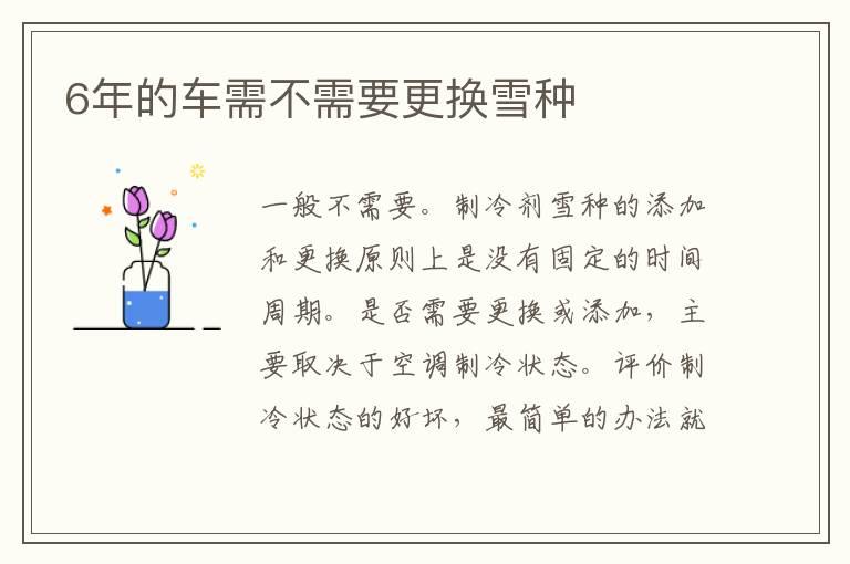 6年的车需不需要更换雪种