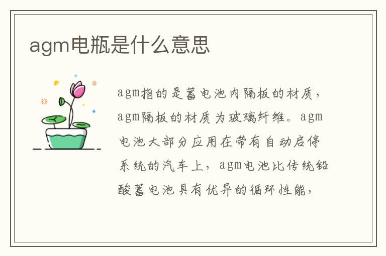 agm电瓶是什么意思