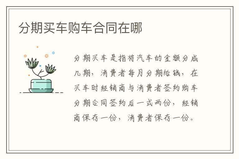 分期买车购车合同在哪