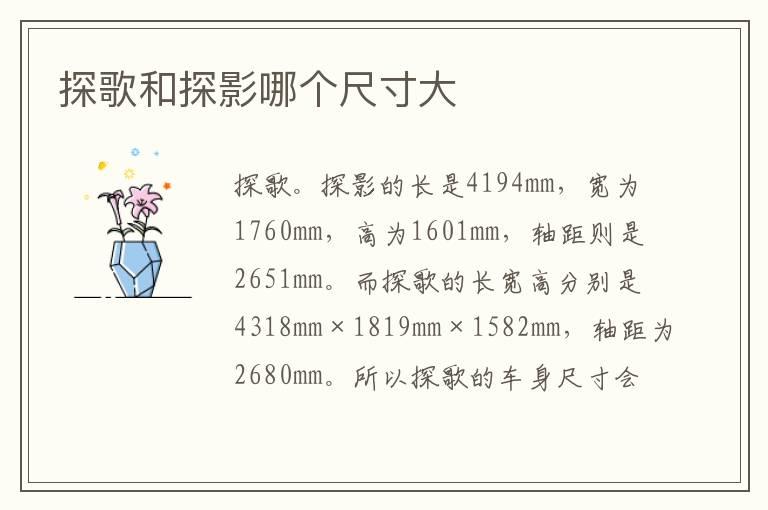 探歌和探影哪个尺寸大