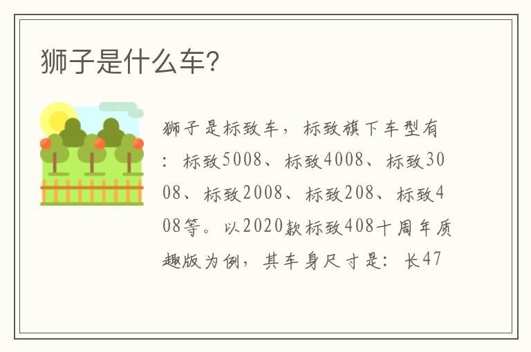 狮子是什么车？