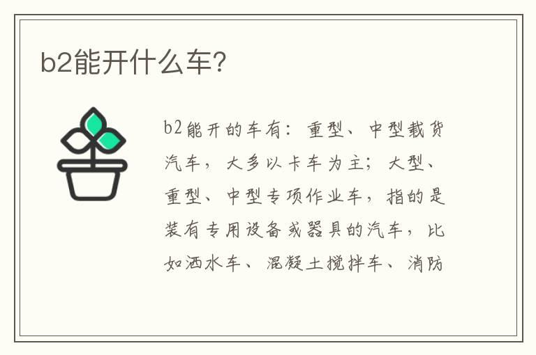 b2能开什么车？