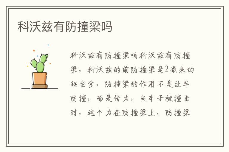 科沃兹有防撞梁吗