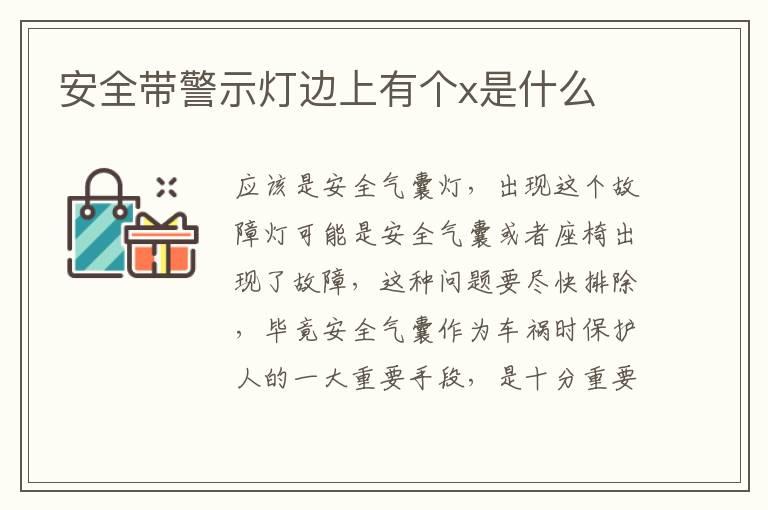 安全带警示灯边上有个x是什么