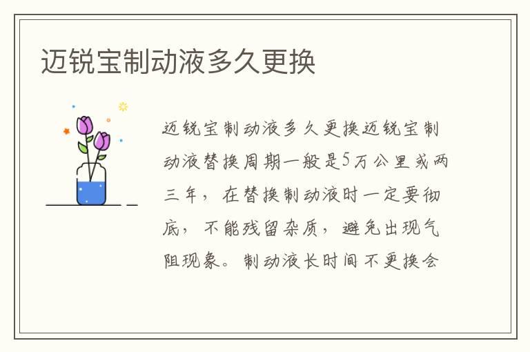 迈锐宝制动液多久更换