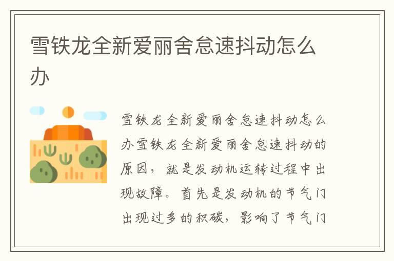 雪铁龙全新爱丽舍怠速抖动怎么办