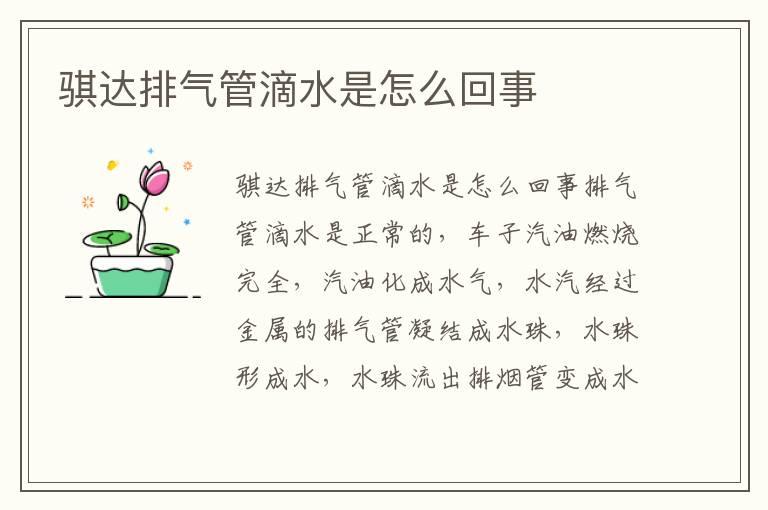骐达排气管滴水是怎么回事