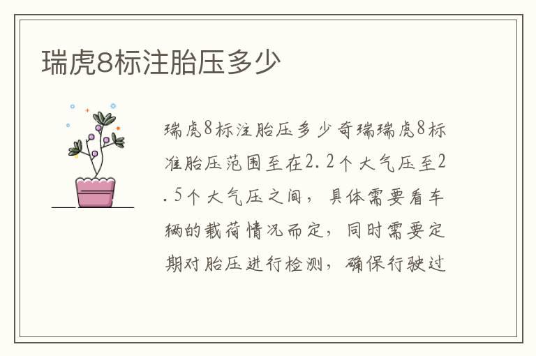 瑞虎8标注胎压多少