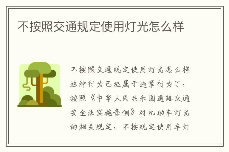 不按照交通规定使用灯光怎么样