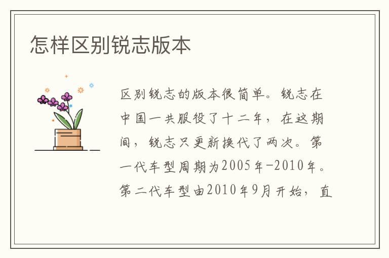怎样区别锐志版本