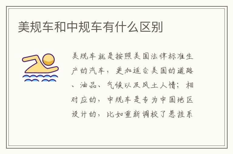 美规车和中规车有什么区别