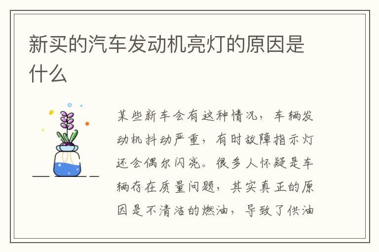 新买的汽车发动机亮灯的原因是什么