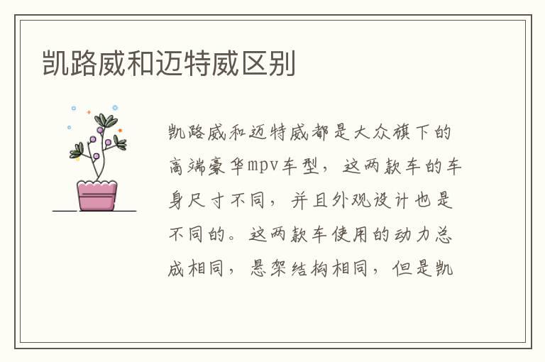 凯路威和迈特威区别