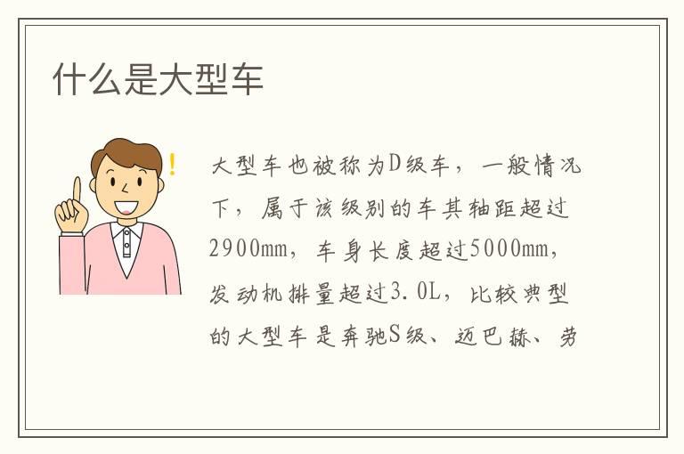 什么是大型车