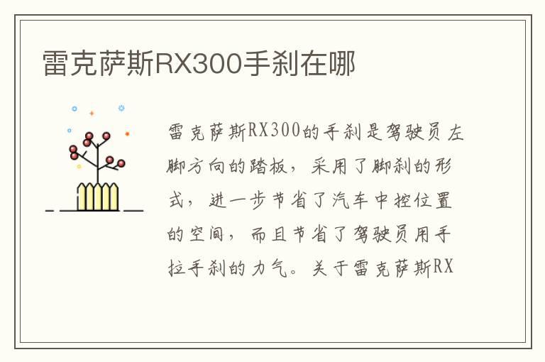 雷克萨斯RX300手刹在哪