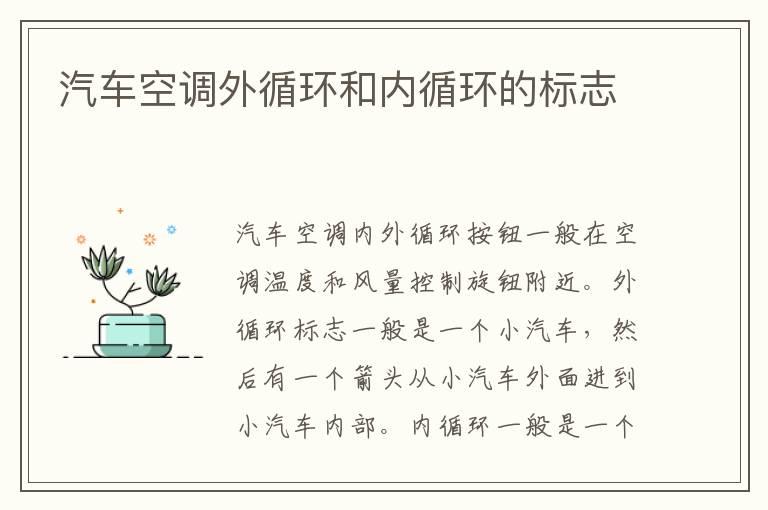汽车空调外循环和内循环的标志