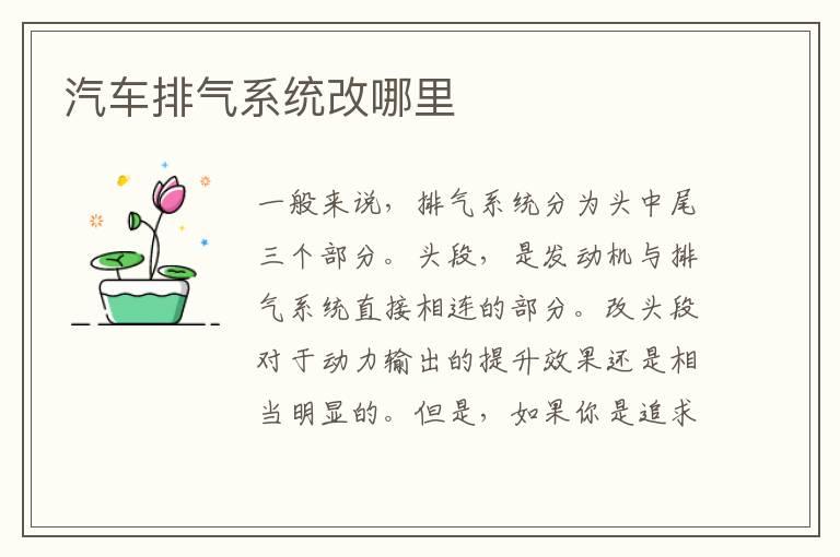 汽车排气系统改哪里