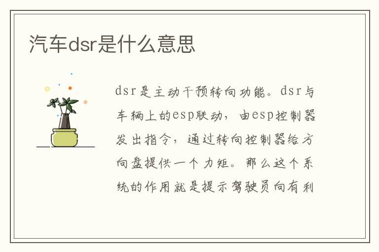 汽车dsr是什么意思