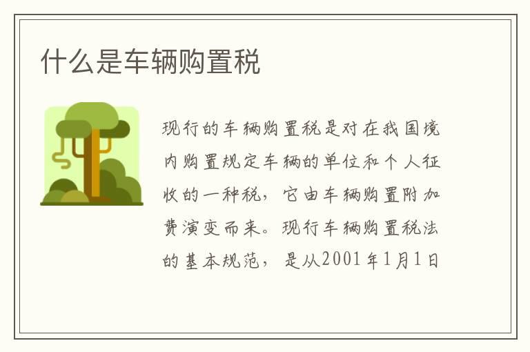 什么是车辆购置税