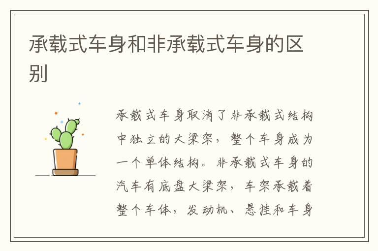 承载式车身和非承载式车身的区别