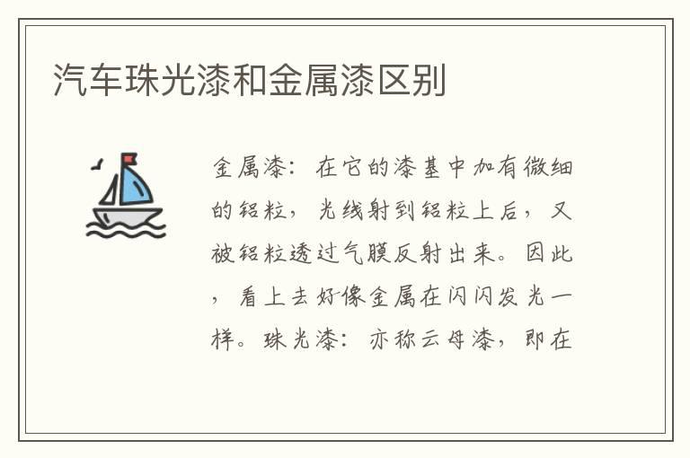 汽车珠光漆和金属漆区别