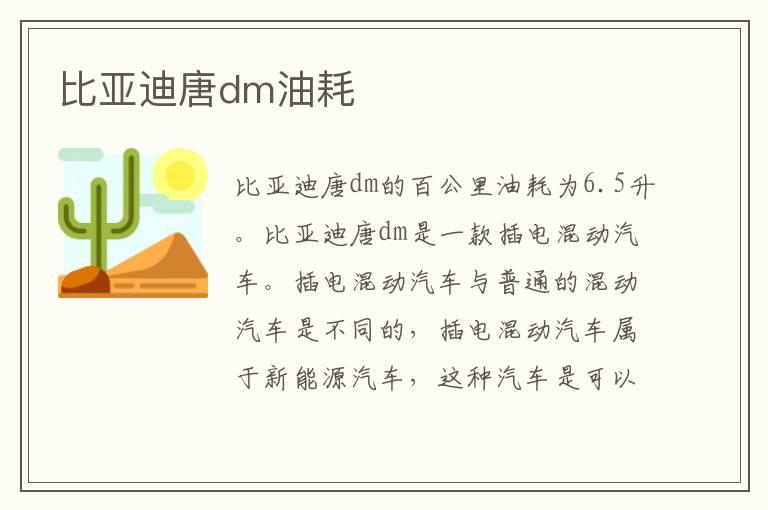 比亚迪唐dm油耗