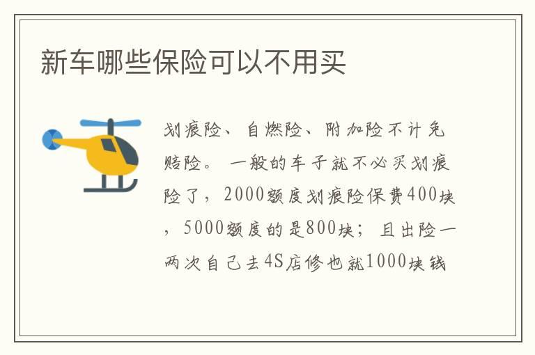 新车哪些保险可以不用买