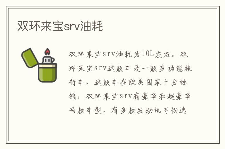 双环来宝srv油耗