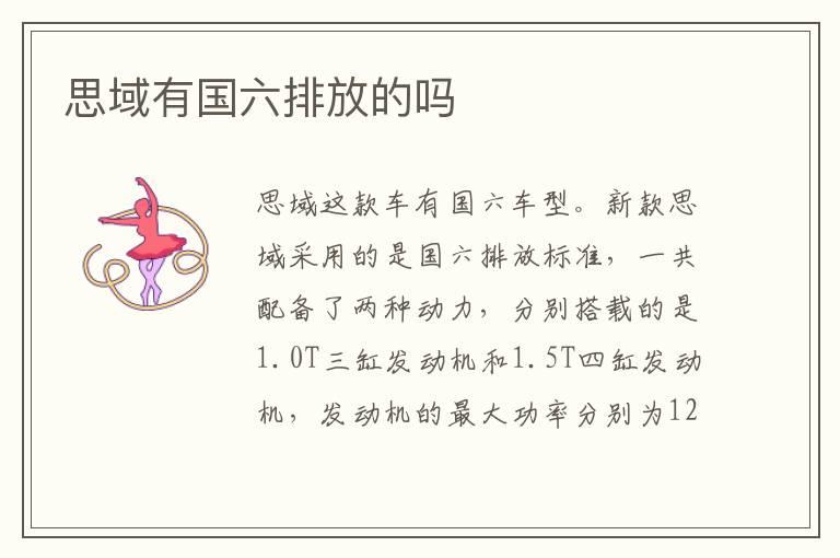 思域有国六排放的吗
