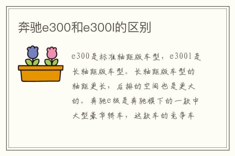 奔驰e300和e300l的区别