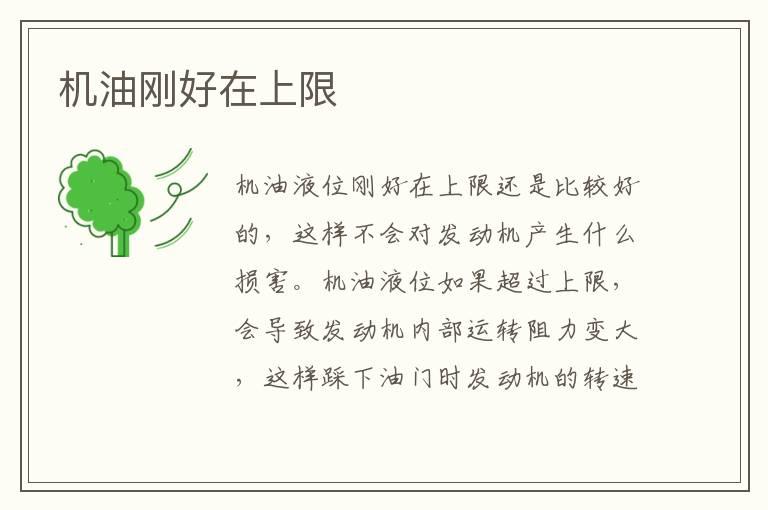 机油刚好在上限